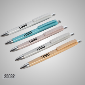 Eco-Friendly Wheat Straw Click Pen | Sustainable Custom Logo Writing Tool