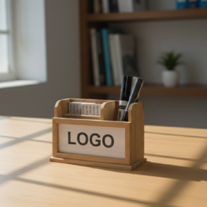 Wooden Desktop Pen Stand Organizer